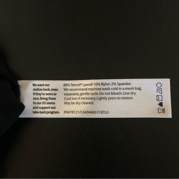 Eileen Fisher NWT Flex Tencel Black Straight Ankle Pant - Picture 6 of 6